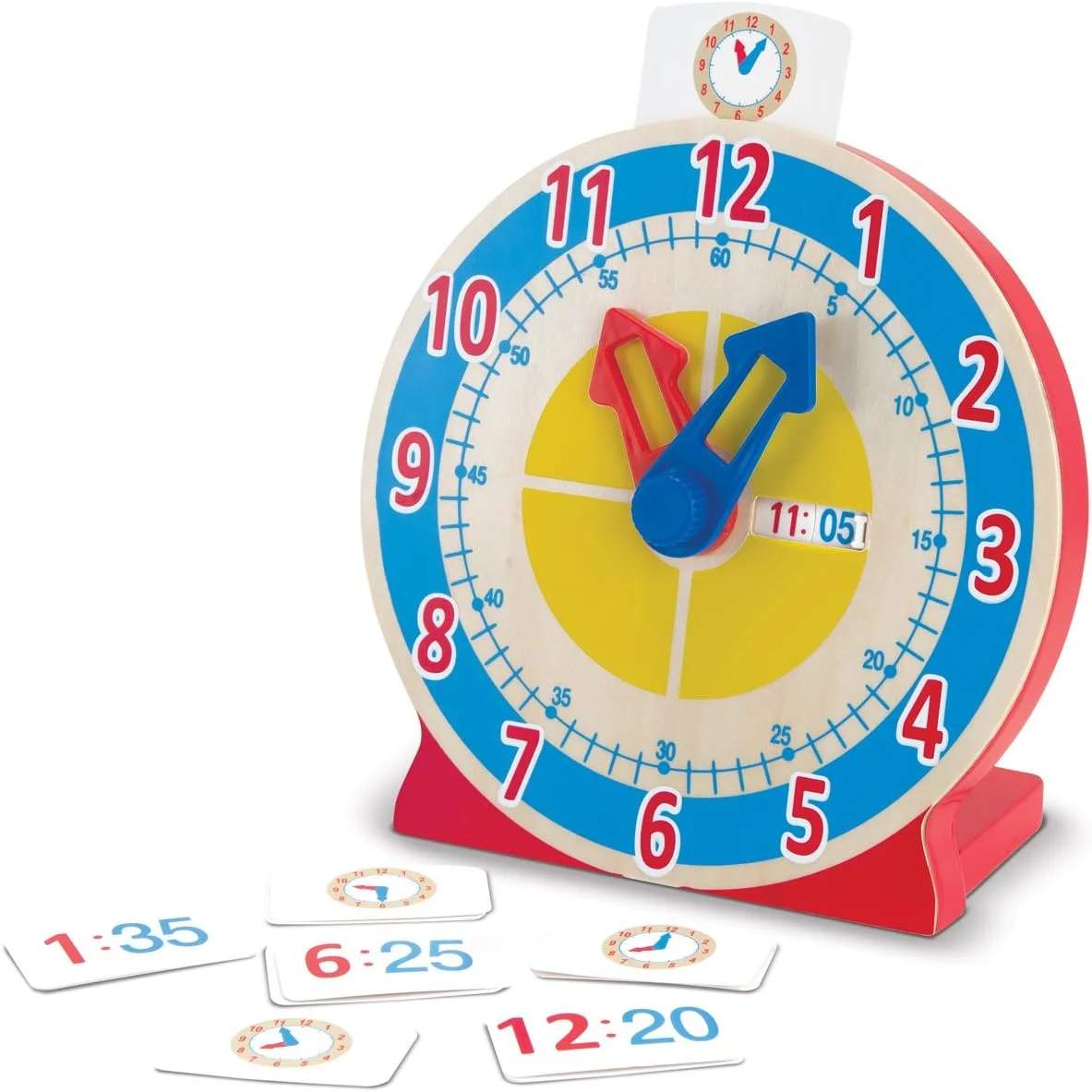 Horloge Montessori en bois Melissa & Doug pour apprentissage précoce - Vins Rouges Harmonieux pour Décoration Chaque Occasion
