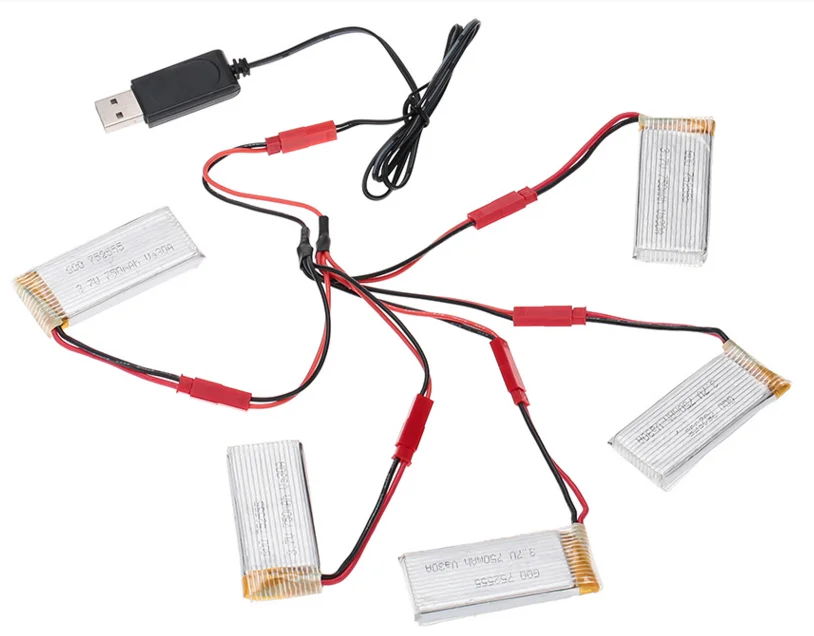 Pack Batteries Câble USB Câble Multi-Têtes JJRC H12C H12W Offre limitée temps