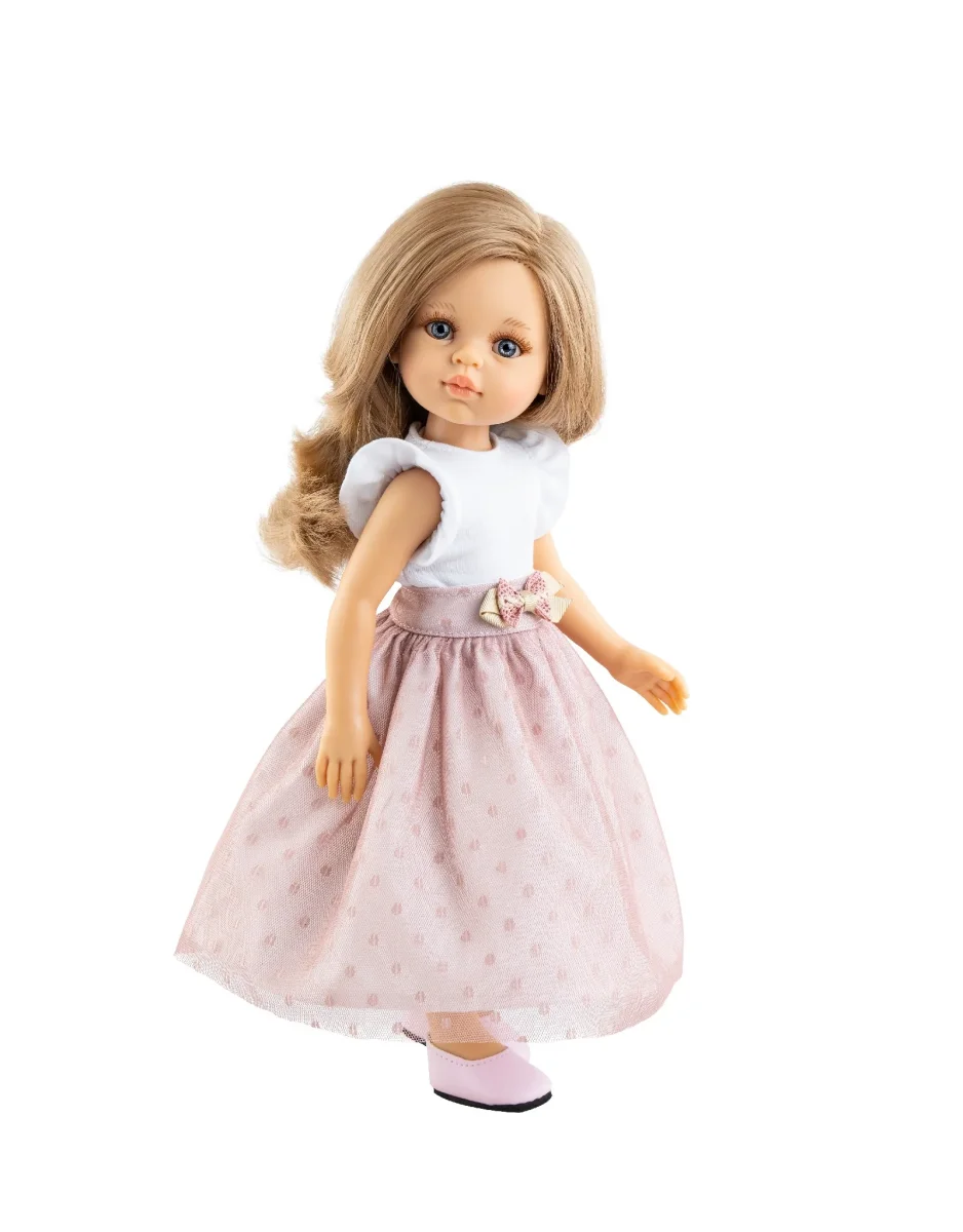 Poupée Las Amigas - Clara - Robe blanche et rose avec chaussures roses pâles - Paola Reina - Boutique Maman & Bébé – Produits Essentiels au Quotidien Belles chaussures pour les poupées par Götz.