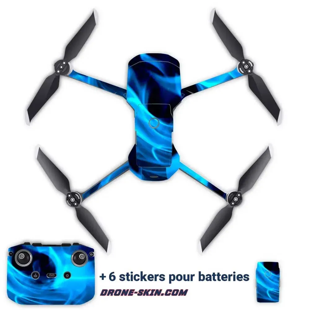 Sticker Drone DJI Mavic Air Blue Smoke ​Drones Professionnels Grand Public Boutique Française