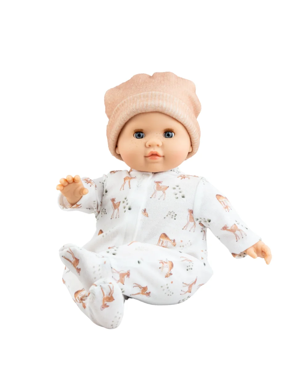 Poupée Los Manus - Leo avec pyjama faon et tuque - Paola Reina - Boutique Maman & Bébé – Produits Essentiels ans au Quotidien
