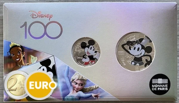 50 Euro + 10 Euro Frankreich 2023 – 100 Jahre Disney – Mickey Maus UNZ - Vins Rouges Harmonieux pour Serie Chaque Occasion