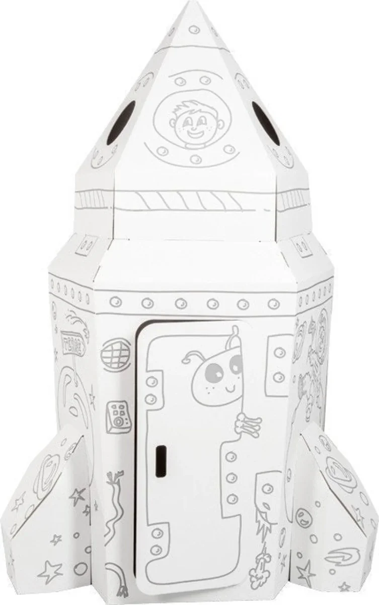 Magnifique fusée en carton pour enfants à monter et à dessiner - Boutique Bébé en Ligne : Soins, Jouets et Articles Maison - fusée spatiale fusée carton enfant ligne soin jouet article