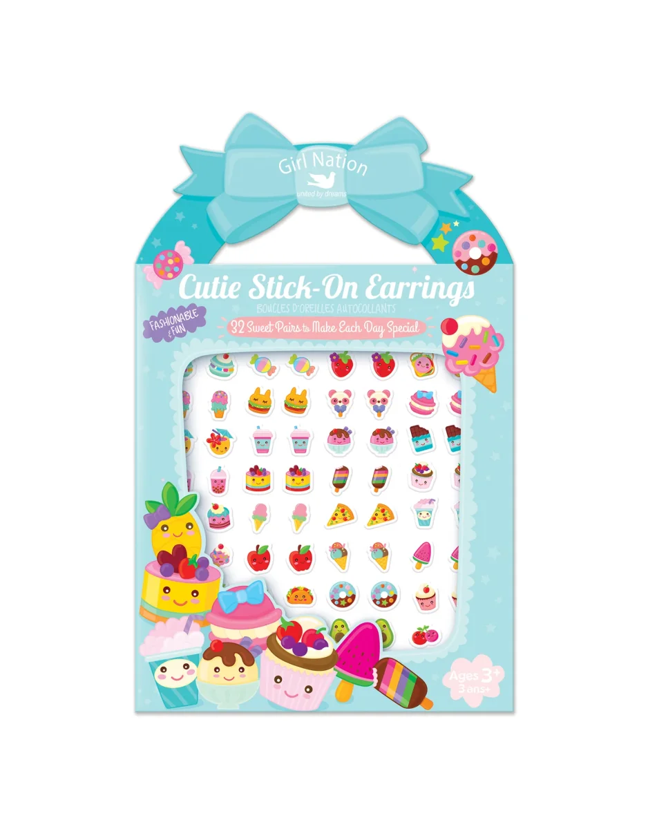 Boucles oreilles autocollantes Cutie Confiserie Girl Nation Boutique Maman Bébé Produits Essentiels Quotidien