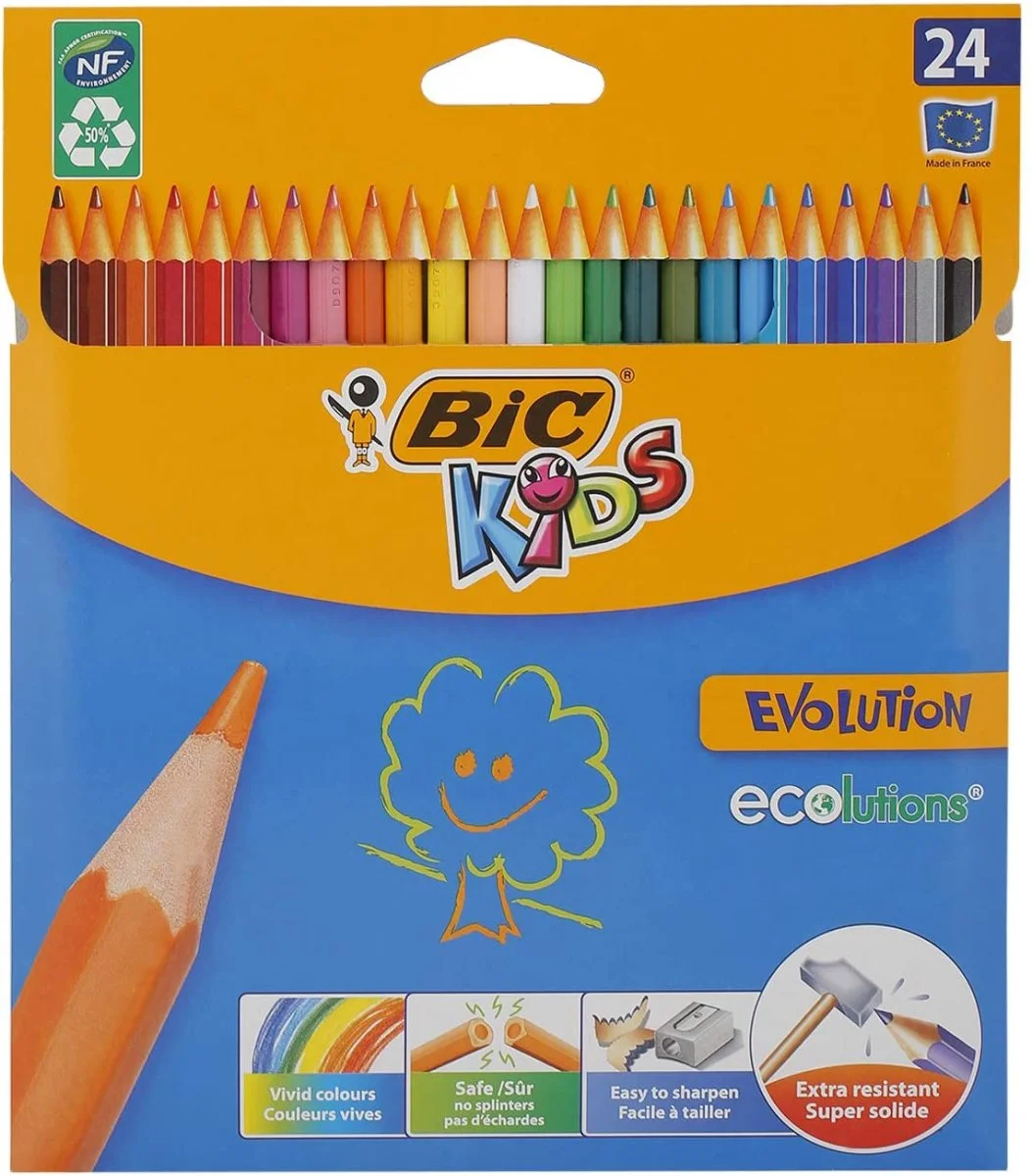 Crayon couleur Lot crayons couleur BIC Evolution ECOlutions Organisation maison solutions rangement