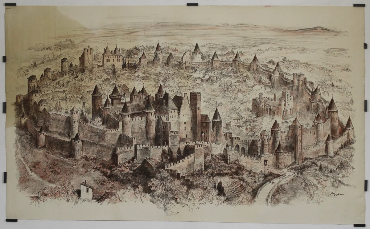 La cité fortifiée Ursins de Carcassonne vers 1900 - Saldi Straordinari – Offerte Speciali Disponibili Adesso