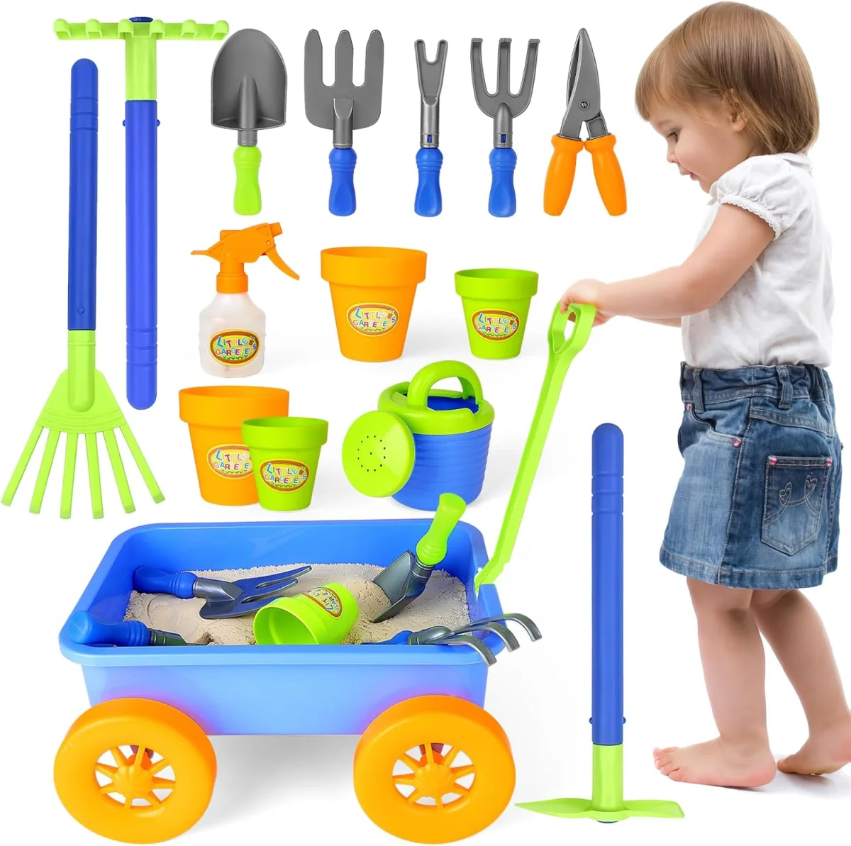 Kit jardinage Montessori enfants ans ensemble brouette outils Rouges Harmonieux Occasion