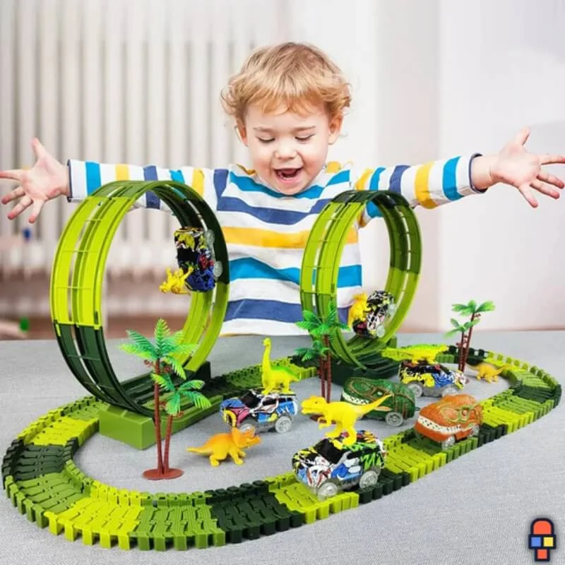 Circuit voiture enfant | Jurassic Cars™ - Boutique Bébé en Ligne : Soins, Jouets et Articles Maison Imagin Jouet Circuit de course avec looping Atomic - Garage enfant - Rue du  Commerce - inactif