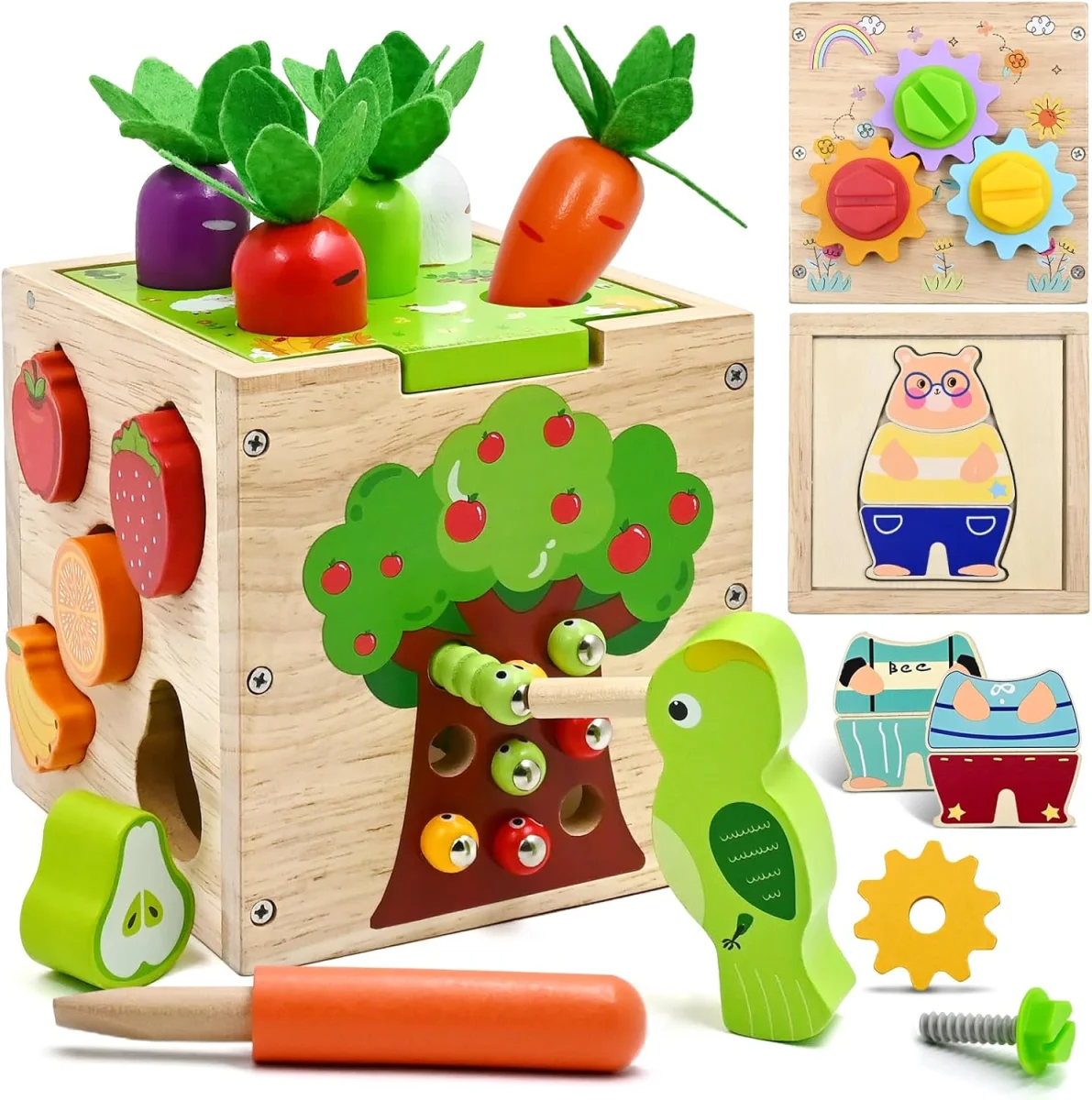 Cube d’activité en bois Montessori pour bébé 18 mois et plus - Vins Rouges Harmonieux pour Chaque Occasion Domaine Bois-Moisset Vin de France rouge OVIN