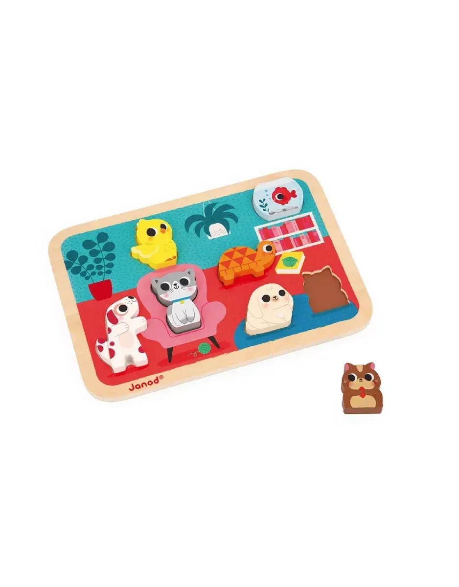 Casse tête en bois chunky - Les animaux domestiques - 7 pièces - Janod - Boutique Maman & Bébé – Produits Essentiels au Quotidien Puzzle en Bois Animaux pour Bébé et Enfant Jouet en Bois Montessori pour  Les Enfants de 1 2 3 Ans Jouet Animaux de la Ferme Puzzle : Amazon.com.be:  Jouets