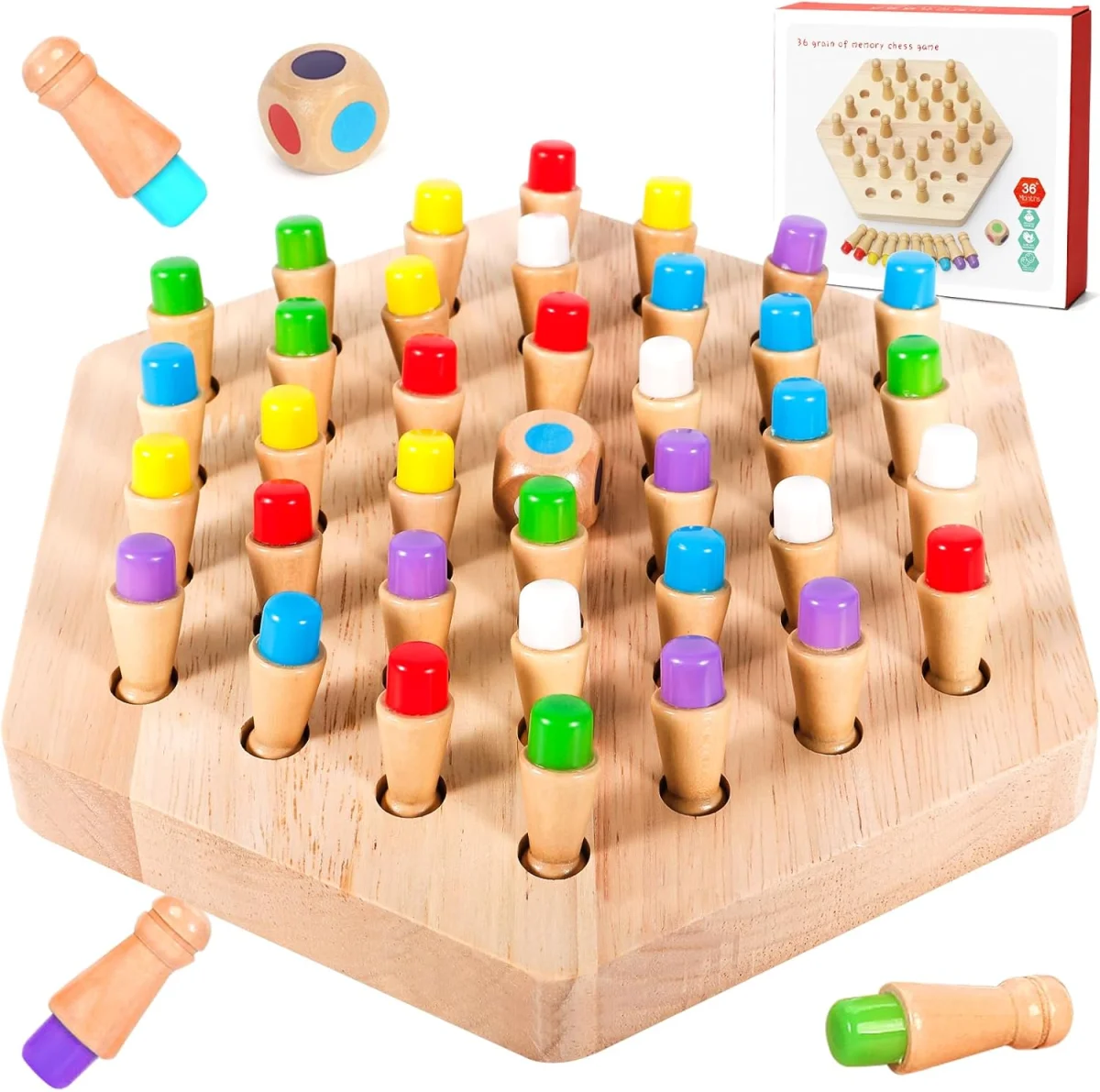 Jeu de mémoire Montessori en bois ZLPBAO pour enfants et adultes - Memoire Vins Rouges Harmonieux pour Chaque Occasion