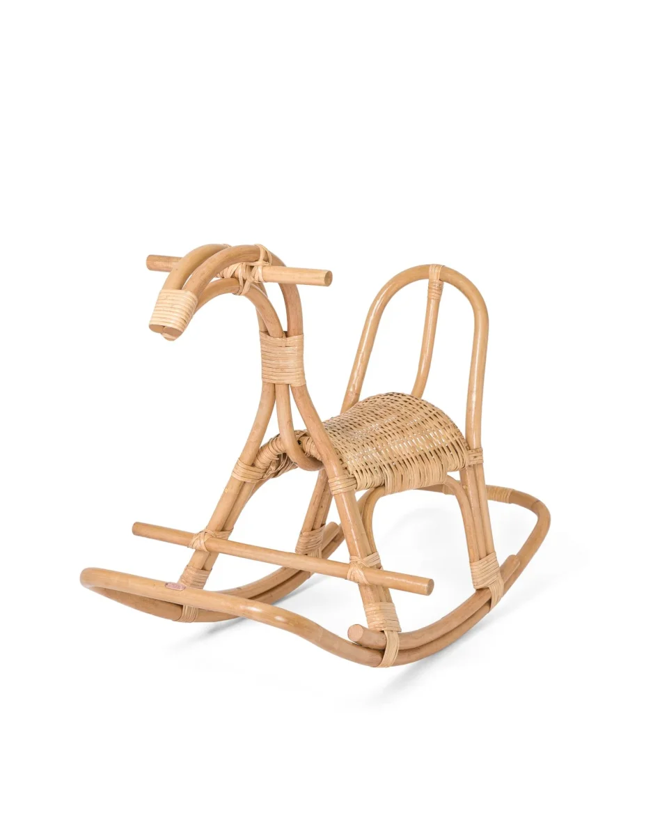 Cheval à bascule en rotin - Poppie Toys - Boutique Maman & Bébé – Produits Gel Essentiels au Quotidien
