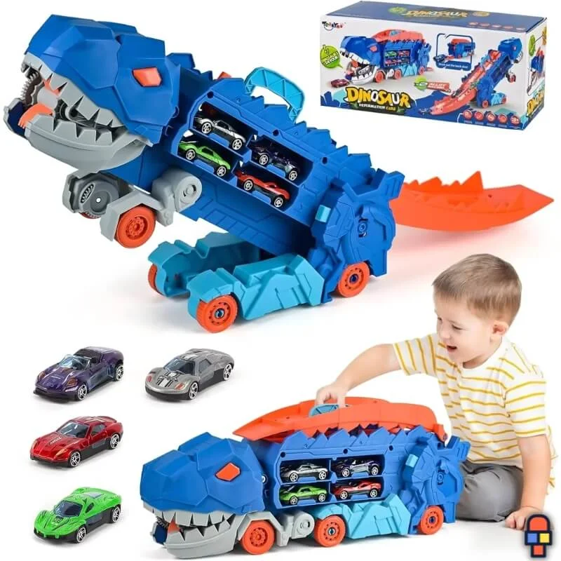 Circuit voiture enfant Dino’ Truck Avaleur Boutique Bébé Ligne Soins Jouets Articles Maison