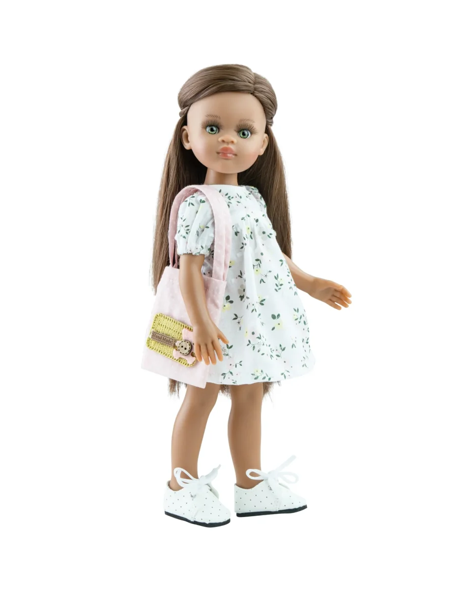 Poupée Las Amigas - Simona avec robe à fleurs et sac à main rose - Paola Reina - Boutique Maman & Bébé – Produits Essentiels au Quotidien - à langer poupée robe fleur sac main amp bébé produit