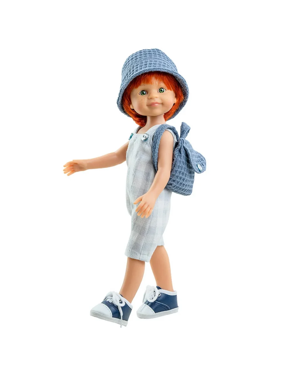 Poupée Las Amigas - Cris avec romper blanc à carreau et chapeau bleu - Paola Reina - Boutique Maman & Bébé – Produits Essentiels au Quotidien - {'count': 1, 'name': 'incomplètes'}