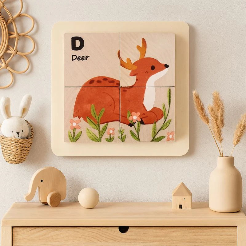 Puzzle en bois animaux - Boutique Maman & Bébé – Produits Essentiels au Quotidien - Jouet enfant