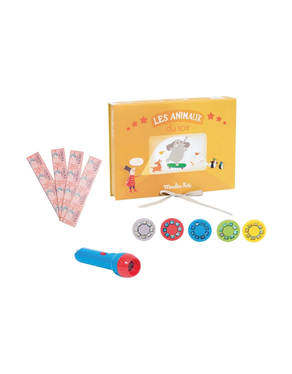 Lampe à histoires - Coffret Les animaux du soir - Moulin Roty - Boutique Maman & Bébé – Produits Essentiels au Quotidien Lampe enfant Chat Atmosphera : Aubert