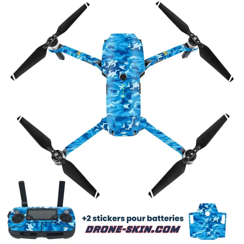 Sticker pour Drone DJI Mavic Pro Blue Camouflage - ​Drones Professionnels & Grand Public | Boutique Française​ - drone camera drone ​drone amp boutique