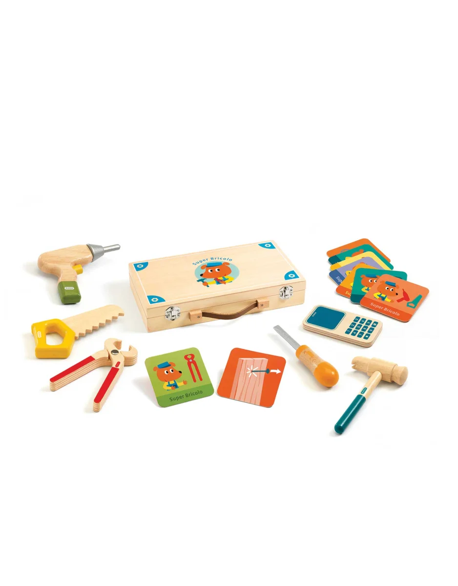 Jeu bois Super Bricolo Djeco Boutique Maman Bébé Produits Essentiels Quotidien
