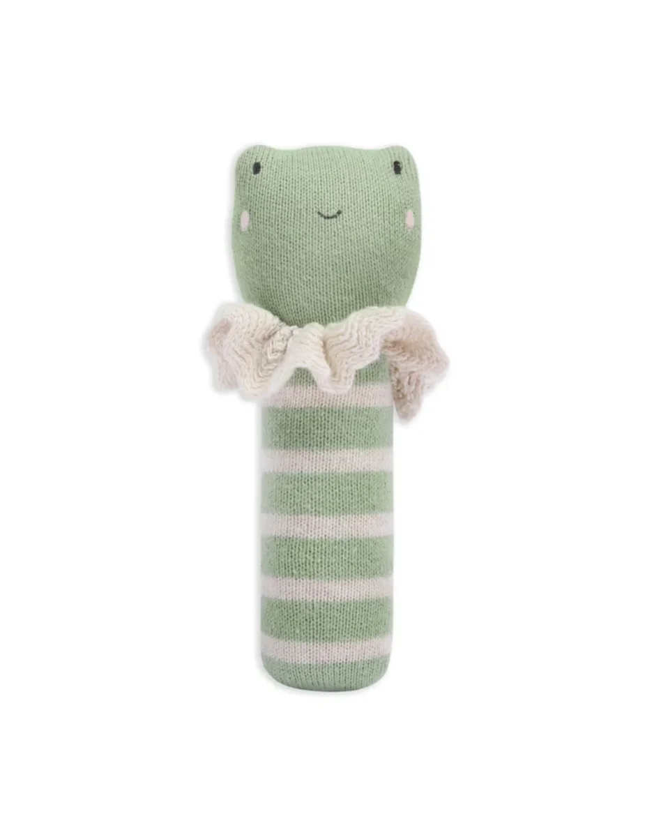 Hochet en tricot - Grenouille - Avery Row - Boutique Maman & Bébé – Produits Essentiels Modèles au Quotidien
