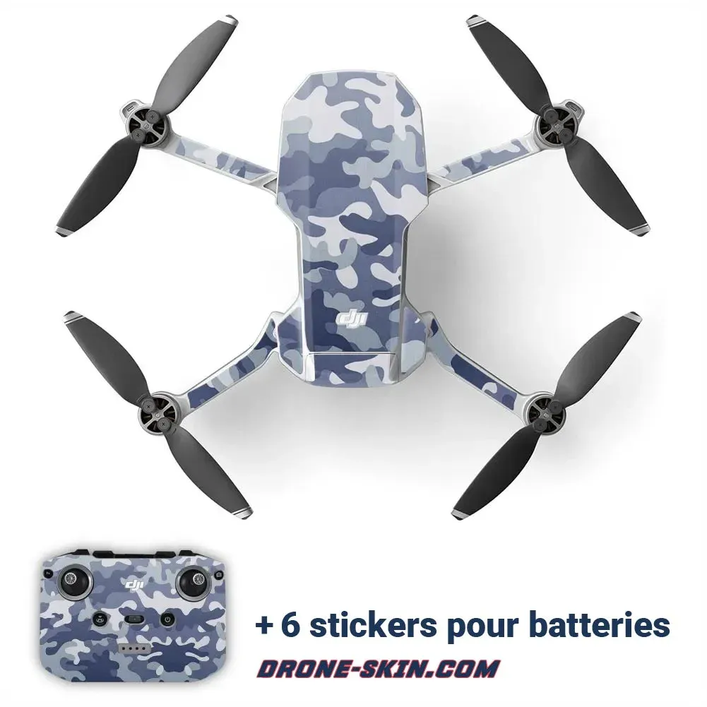 Sticker Drone DJI Blue Camouflage ​Drones Professionnels Grand Public Boutique Française