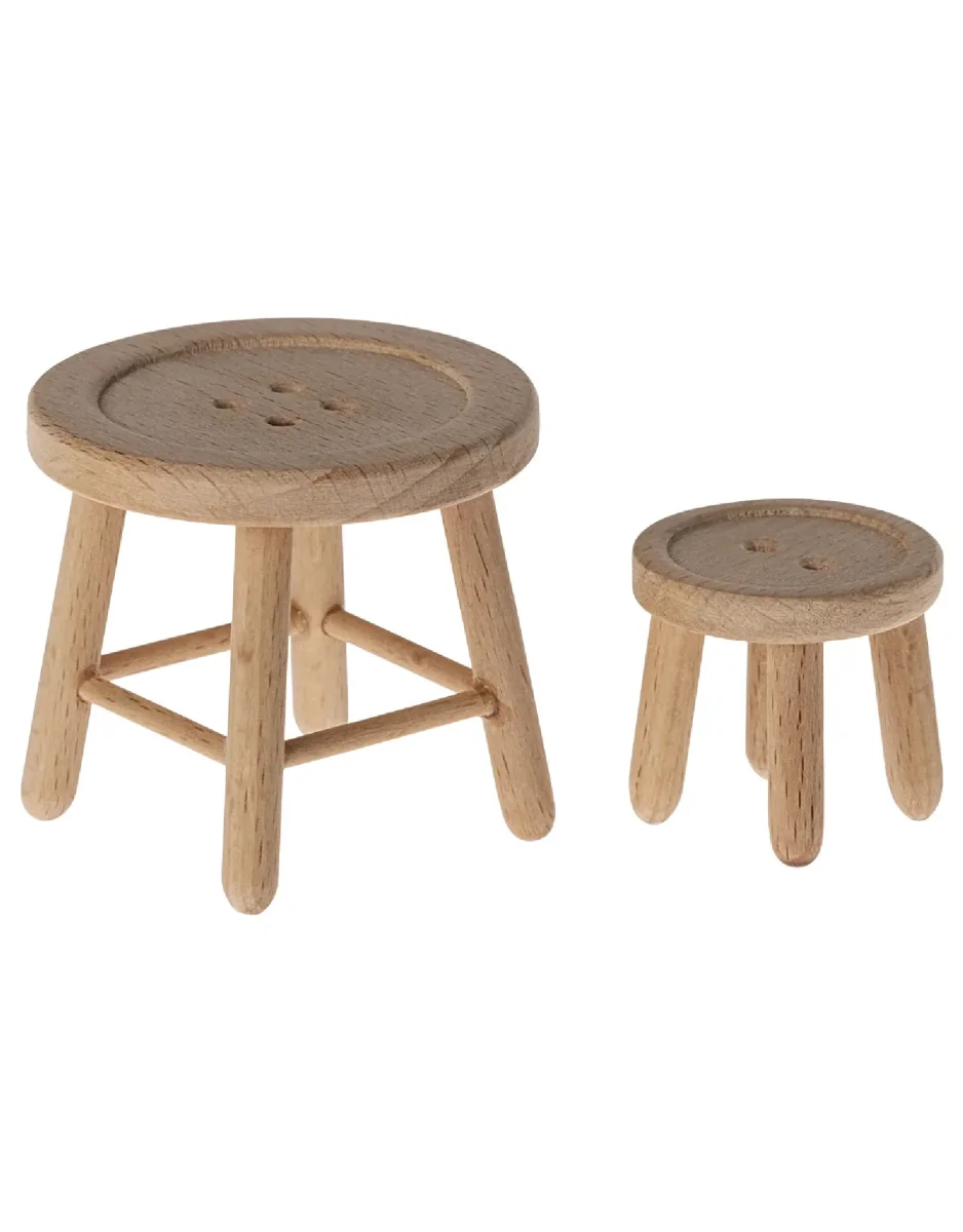 Ensemble table et tabouret bouton pour souris - Maileg - Boutique Maman & Bébé – Produits Essentiels souris au Quotidien