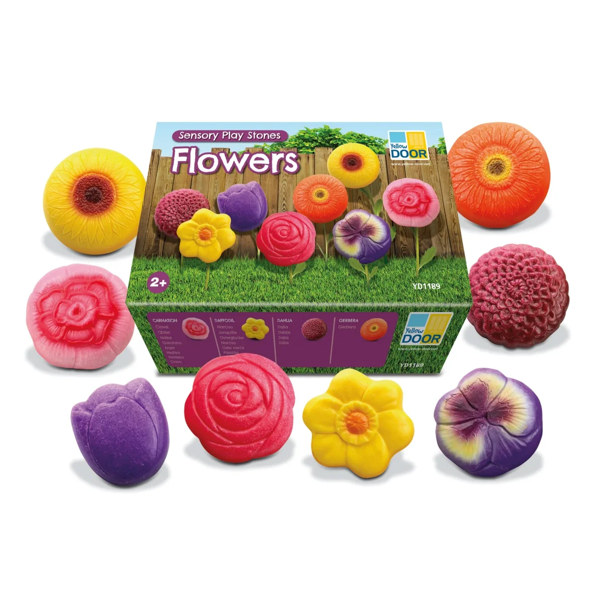 Yellow Door - Pierres de Jeu Sensoriel - Fleurs||Yellow Door - Sensory Multicolor Play Stones - Flowers - Boutique Bébé en Ligne : Soins, Jouets et Articles Maison
