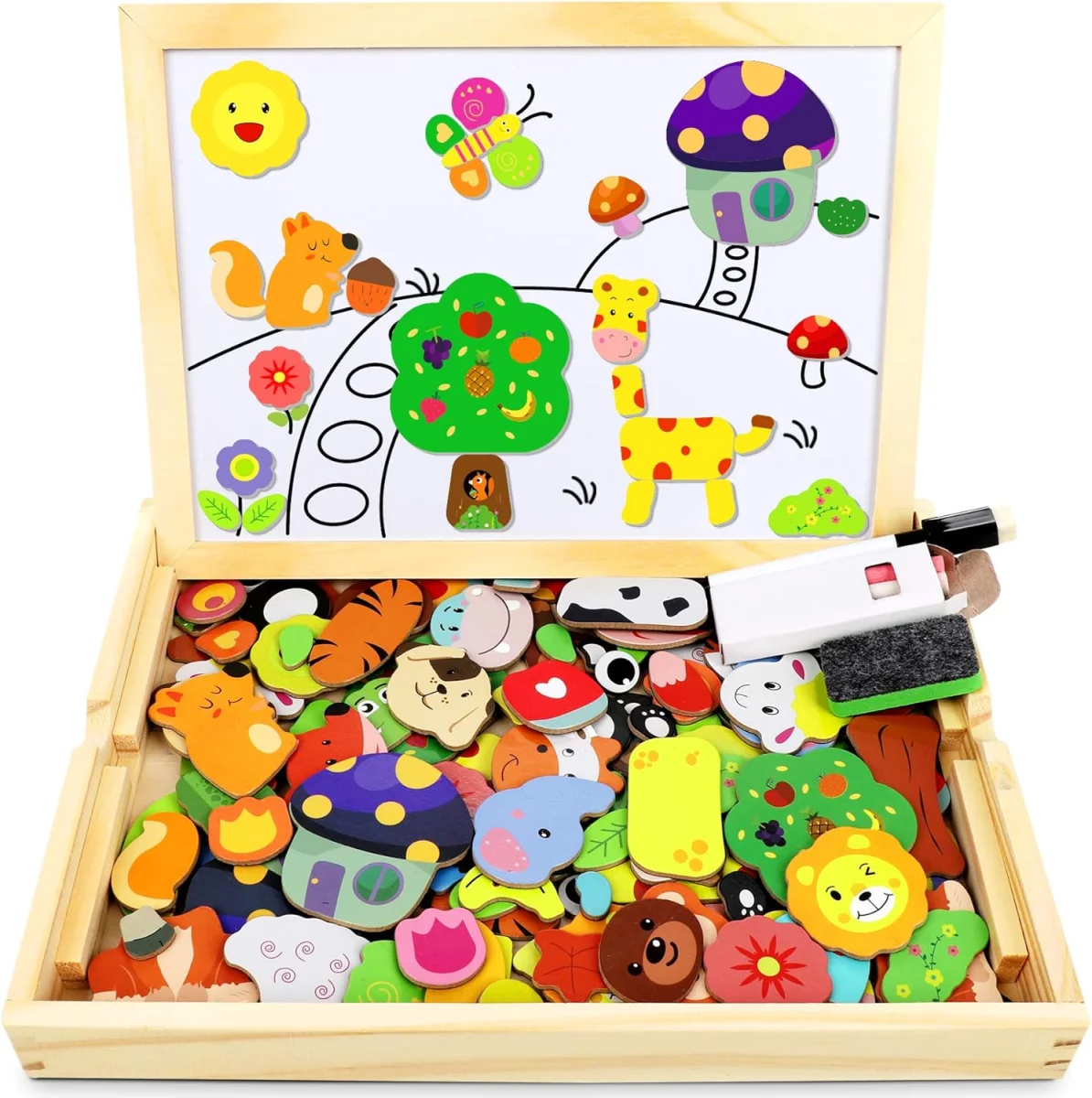 Puzzle Montessori Jojoin bois magnétique enfants ans Rouges Harmonieux Occasion