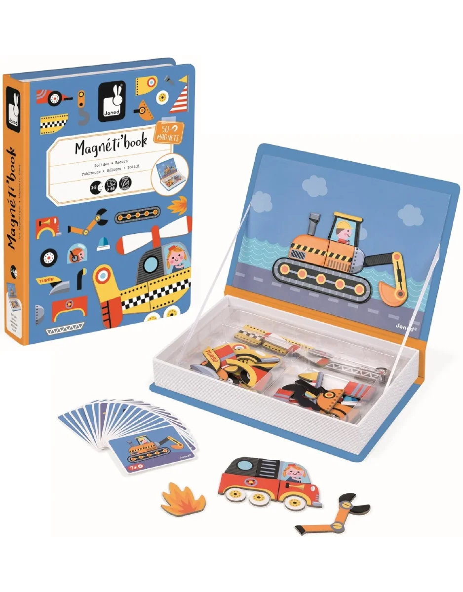 Jeu Magnéti' Book Bolides Janod Boutique Maman Bébé Produits Essentiels Quotidien