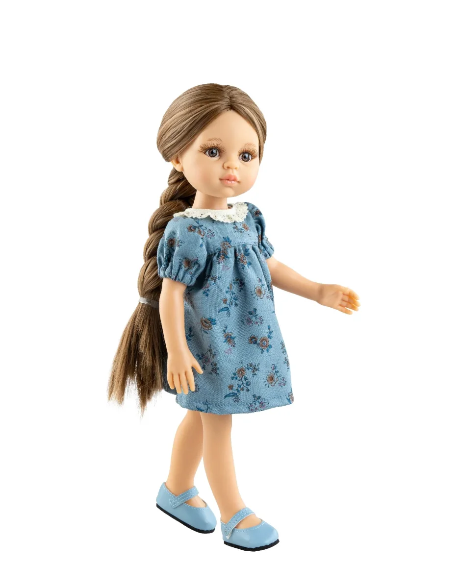 Poupée Las Amigas - Laurie - Robe bleue à Pluie collerette blanche et chaussures bleues - Paola Reina - Boutique Maman & Bébé – Produits Essentiels au Quotidien