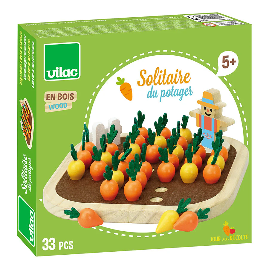 Vilac - Le Solitaire du Potager - Jour de Récolte || Vilac - Vegetable Garden Solitaire - Boutique Bébé en Ligne idée : Soins, Jouets et Articles Maison
