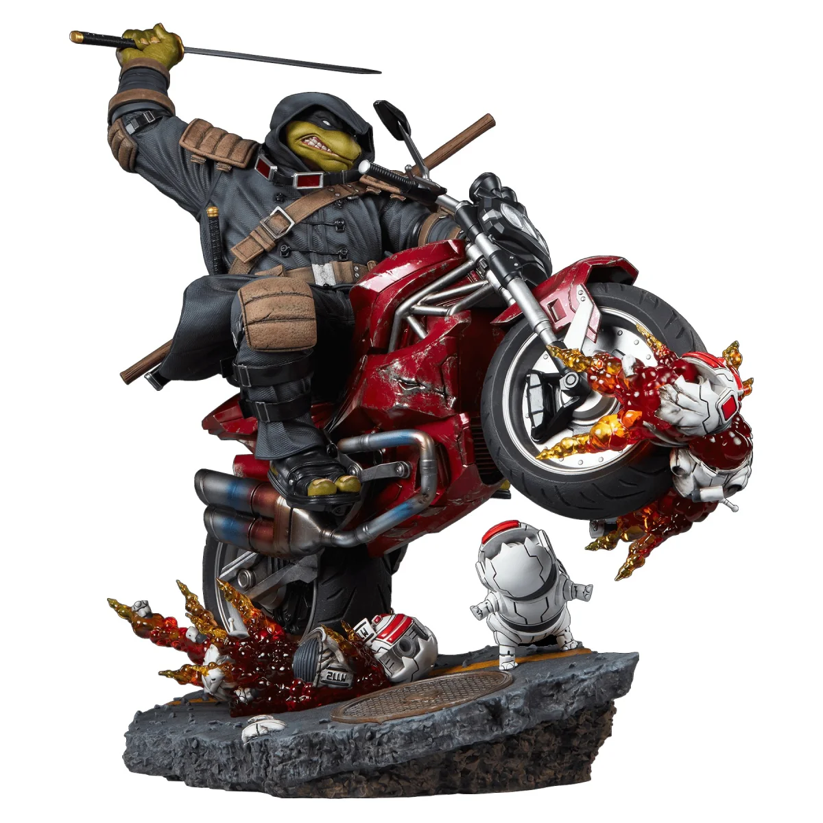 LES TORTUES NINJA – Statuette 1/4 The Last Ronin on Bike 53 cm - Éclairage de qualité avec frais de port offerts - {'count': 1, 'name': 'Lodoot'}