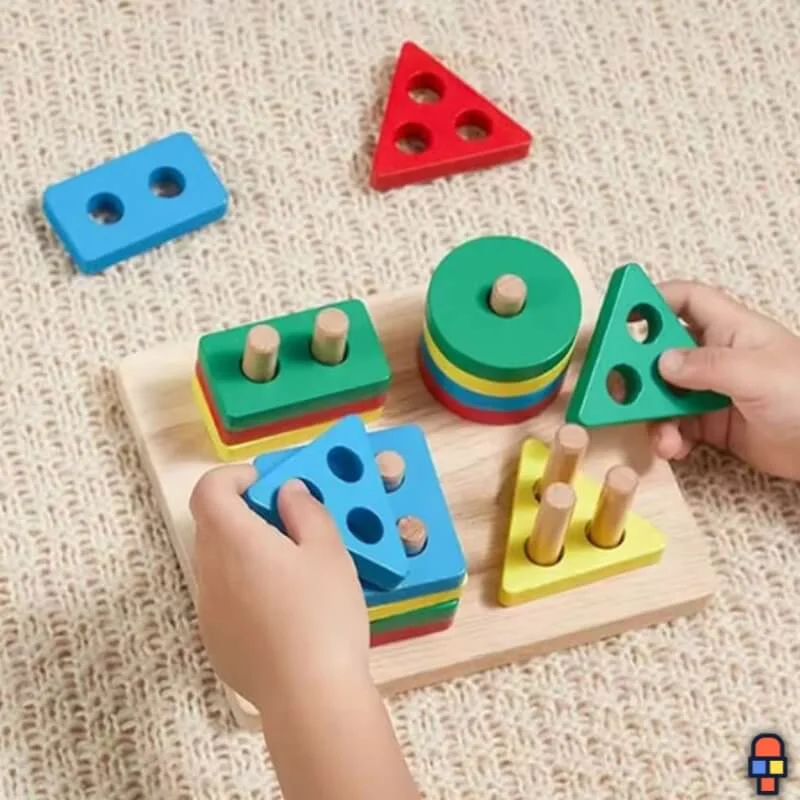 Jeu de construction en bois | Le Tri malin - Boutique Bébé en Ligne : Soins, Jouets et Articles activité Maison
